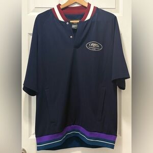 NWT $159 AlphaStyle Ray Baseball Collar Navy Polo Shirt Men’s XL